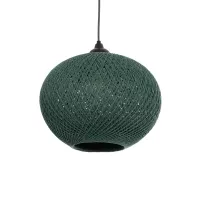 GLOBOSTAR® SOLEI  Boho Κρεμαστό Φωτιστικό Οροφής με Ντουί 1 x E27 AC 220-240V IP20 - Πράσινο - M30 x Π30 x Υ35cm