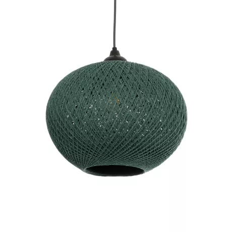 GLOBOSTAR® SOLEI  Boho Κρεμαστό Φωτιστικό Οροφής με Ντουί 1 x E27 AC 220-240V IP20 - Πράσινο - M30 x Π30 x Υ35cm
