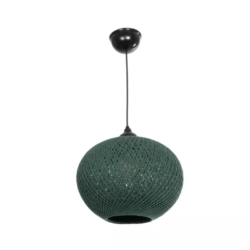 GLOBOSTAR® SOLEI  Boho Κρεμαστό Φωτιστικό Οροφής με Ντουί 1 x E27 AC 220-240V IP20 - Πράσινο - M30 x Π30 x Υ35cm