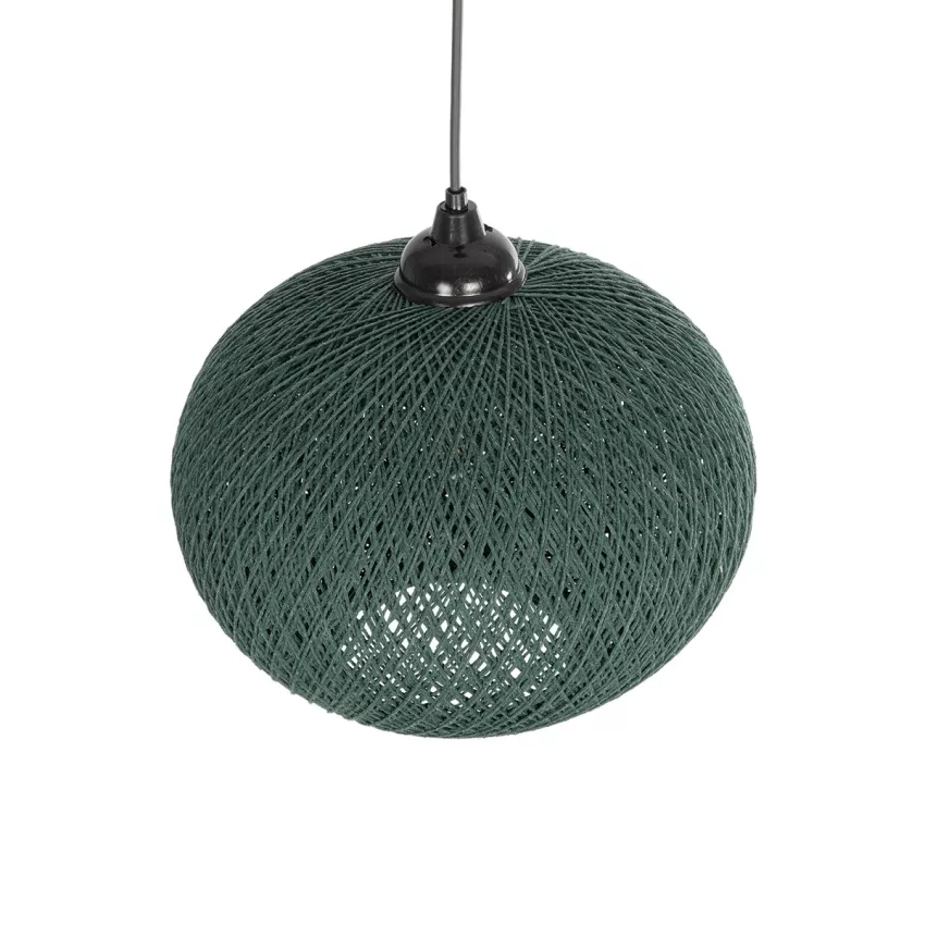 GLOBOSTAR® SOLEI  Boho Κρεμαστό Φωτιστικό Οροφής με Ντουί 1 x E27 AC 220-240V IP20 - Πράσινο - M30 x Π30 x Υ35cm