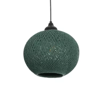 GLOBOSTAR® SOLEI  Boho Κρεμαστό Φωτιστικό Οροφής με Ντουί 1 x E27 AC 220-240V IP20 - Πράσινο - M20 x Π20 x Υ25cm