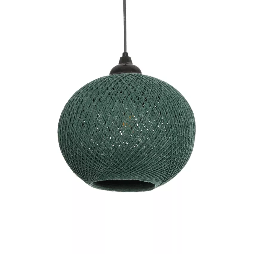GLOBOSTAR® SOLEI  Boho Κρεμαστό Φωτιστικό Οροφής με Ντουί 1 x E27 AC 220-240V IP20 - Πράσινο - M20 x Π20 x Υ25cm