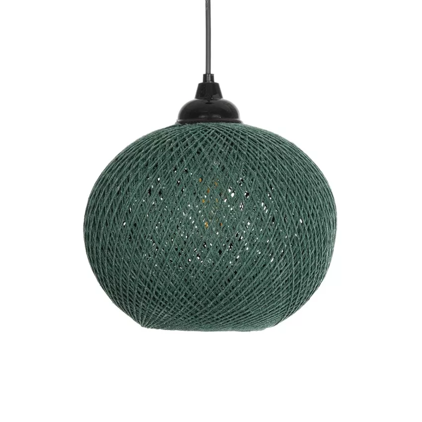GLOBOSTAR® SOLEI  Boho Κρεμαστό Φωτιστικό Οροφής με Ντουί 1 x E27 AC 220-240V IP20 - Πράσινο - M20 x Π20 x Υ25cm