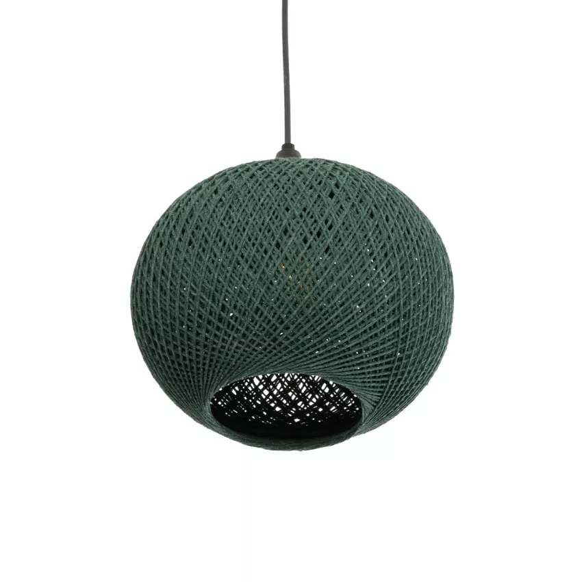 GLOBOSTAR® SOLEI  Boho Κρεμαστό Φωτιστικό Οροφής με Ντουί 1 x E27 AC 220-240V IP20 - Πράσινο - M20 x Π20 x Υ25cm