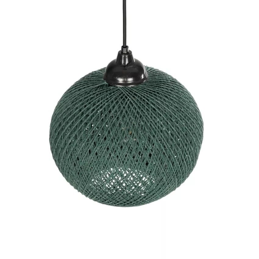 GLOBOSTAR® SOLEI  Boho Κρεμαστό Φωτιστικό Οροφής με Ντουί 1 x E27 AC 220-240V IP20 - Πράσινο - M20 x Π20 x Υ25cm