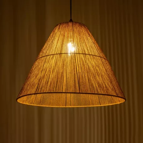 GLOBOSTAR® HUTT  Boho Κρεμαστό Φωτιστικό Οροφής με Ντουί 1 x E27 AC 220-240V IP20 - Μπεζ - M50 x Π50 x Υ40cm