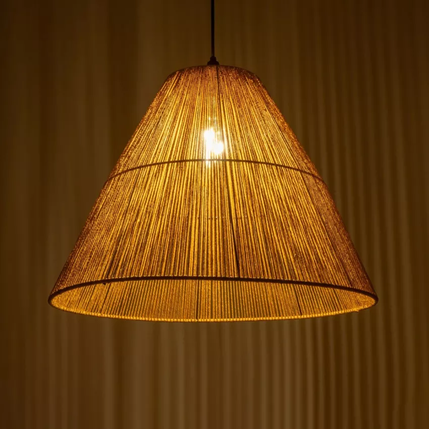 GLOBOSTAR® HUTT  Boho Κρεμαστό Φωτιστικό Οροφής με Ντουί 1 x E27 AC 220-240V IP20 - Μπεζ - M50 x Π50 x Υ40cm