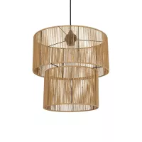 GLOBOSTAR® ROXXI  Boho Κρεμαστό Φωτιστικό Οροφής με Ντουί 1 x E27 AC 220-240V IP20 - Μπεζ - M35 x Π35 x Υ37cm