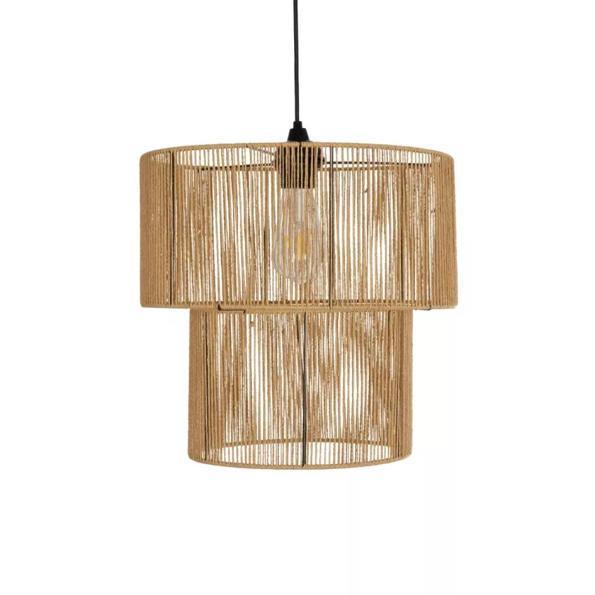 GLOBOSTAR® ROXXI  Boho Κρεμαστό Φωτιστικό Οροφής με Ντουί 1 x E27 AC 220-240V IP20 - Μπεζ - M35 x Π35 x Υ37cm