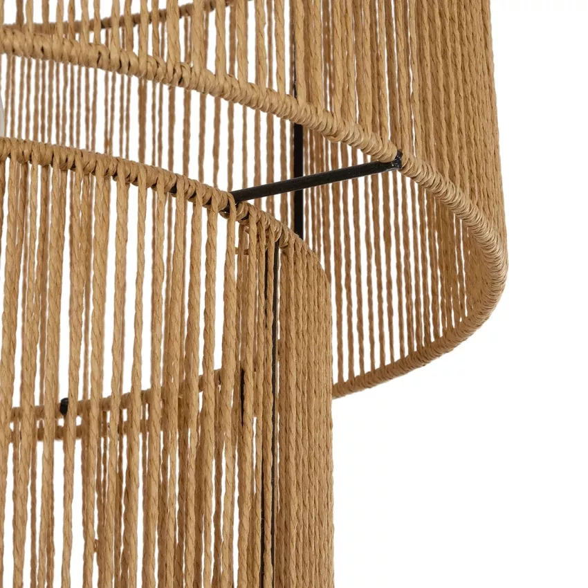 GLOBOSTAR® ROXXI  Boho Κρεμαστό Φωτιστικό Οροφής με Ντουί 1 x E27 AC 220-240V IP20 - Μπεζ - M35 x Π35 x Υ37cm