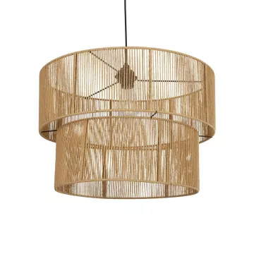 GLOBOSTAR® ROXXI  Boho Κρεμαστό Φωτιστικό Οροφής με Ντουί 1 x E27 AC 220-240V IP20 - Μπεζ - M50 x Π50 x Υ36cm