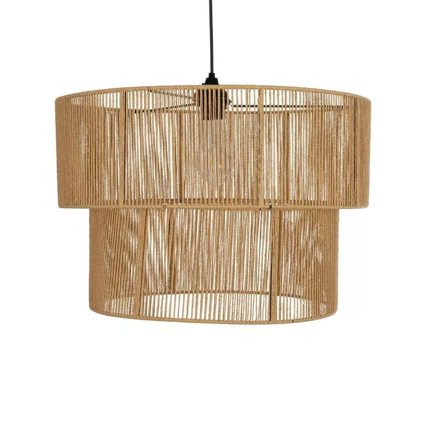 GLOBOSTAR® ROXXI  Boho Κρεμαστό Φωτιστικό Οροφής με Ντουί 1 x E27 AC 220-240V IP20 - Μπεζ - M50 x Π50 x Υ36cm