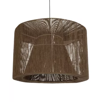 GLOBOSTAR® ZYLINDER  Boho Κρεμαστό Φωτιστικό Οροφής με Ντουί 1 x E27 AC 220-240V IP20 - Καφέ - M80 x Π80 x Υ51cm