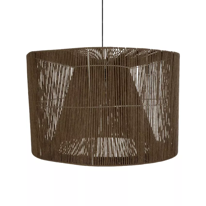 GLOBOSTAR® ZYLINDER  Boho Κρεμαστό Φωτιστικό Οροφής με Ντουί 1 x E27 AC 220-240V IP20 - Καφέ - M80 x Π80 x Υ51cm