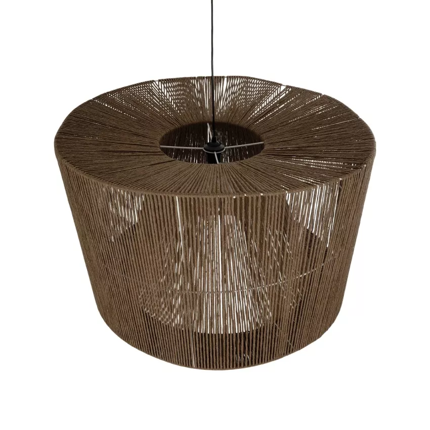 GLOBOSTAR® ZYLINDER  Boho Κρεμαστό Φωτιστικό Οροφής με Ντουί 1 x E27 AC 220-240V IP20 - Καφέ - M80 x Π80 x Υ51cm