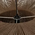 GLOBOSTAR® ZYLINDER  Boho Κρεμαστό Φωτιστικό Οροφής με Ντουί 1 x E27 AC 220-240V IP20 - Καφέ - M80 x Π80 x Υ51cm
