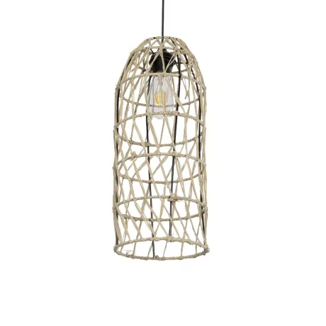 GLOBOSTAR® NETI  Boho Κρεμαστό Φωτιστικό Οροφής με Ντουί 1 x E27 AC 220-240V IP20 - Μπεζ - M20 x Π20 x Υ49cm