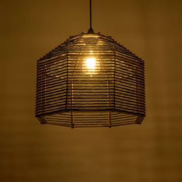 GLOBOSTAR® VORK  Boho Κρεμαστό Φωτιστικό Οροφής με Ντουί 1 x E27 AC 220-240V IP20 - Μαύρο - M40 x Π40 x Υ36cm