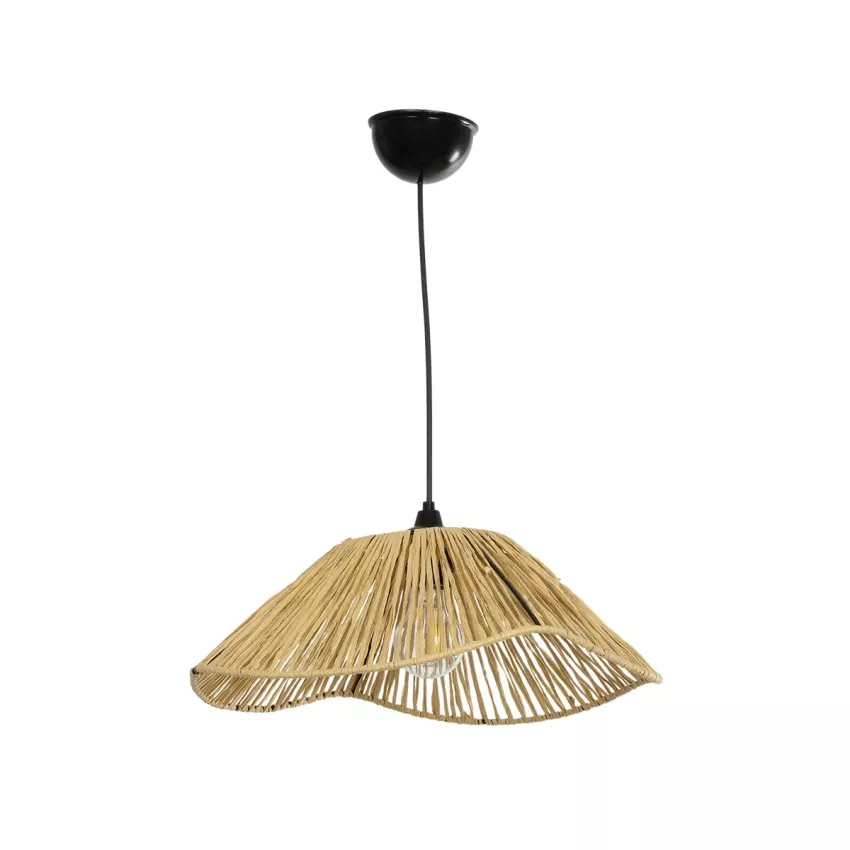 GLOBOSTAR® CHAPEAU  Boho Κρεμαστό Φωτιστικό Οροφής με Ντουί 1 x E27 AC 220-240V IP20 - Μπεζ - M41 x Π41 x Υ17cm