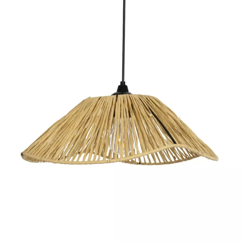 GLOBOSTAR® CHAPEAU  Boho Κρεμαστό Φωτιστικό Οροφής με Ντουί 1 x E27 AC 220-240V IP20 - Μπεζ - M41 x Π41 x Υ17cm