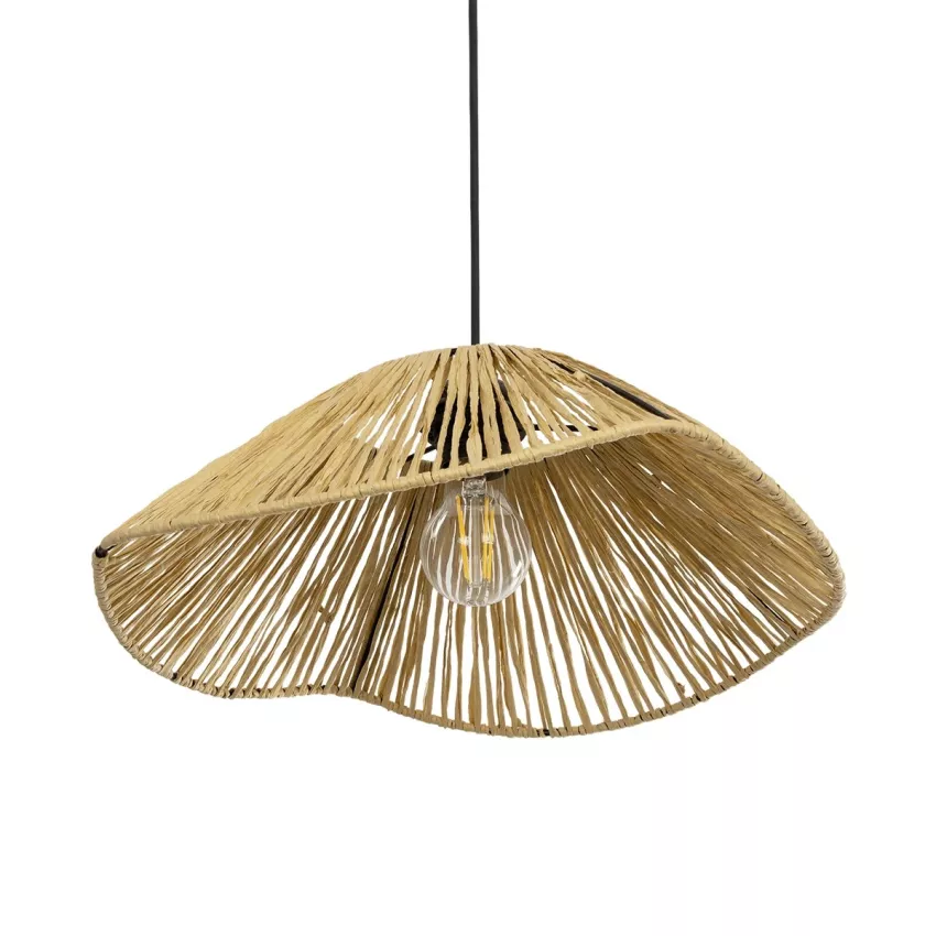 GLOBOSTAR® CHAPEAU  Boho Κρεμαστό Φωτιστικό Οροφής με Ντουί 1 x E27 AC 220-240V IP20 - Μπεζ - M41 x Π41 x Υ17cm