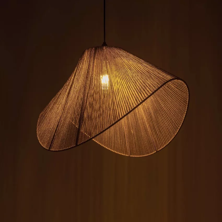 GLOBOSTAR® ELDA  Boho Κρεμαστό Φωτιστικό Οροφής με Ντουί 1 x E27 AC 220-240V IP20 - Μπεζ - M68 x Π34 x Υ39cm