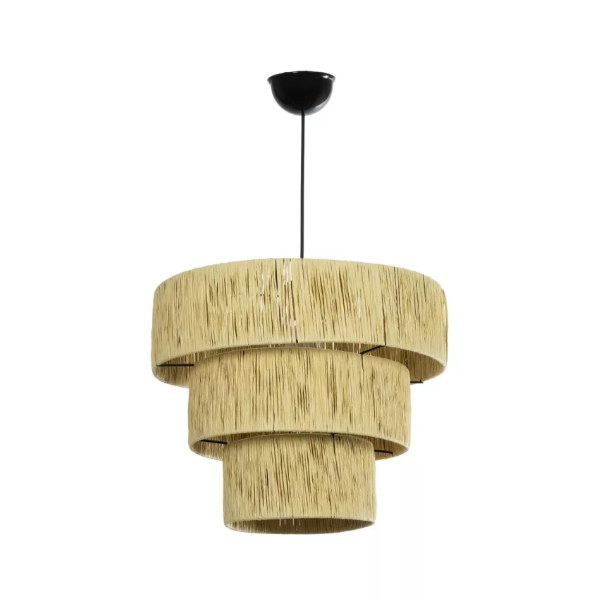 GLOBOSTAR® COROIN  Boho Κρεμαστό Φωτιστικό Οροφής με Ντουί 1 x E27 AC 220-240V IP20 - Μπεζ - M40 x Π40 x Υ35cm