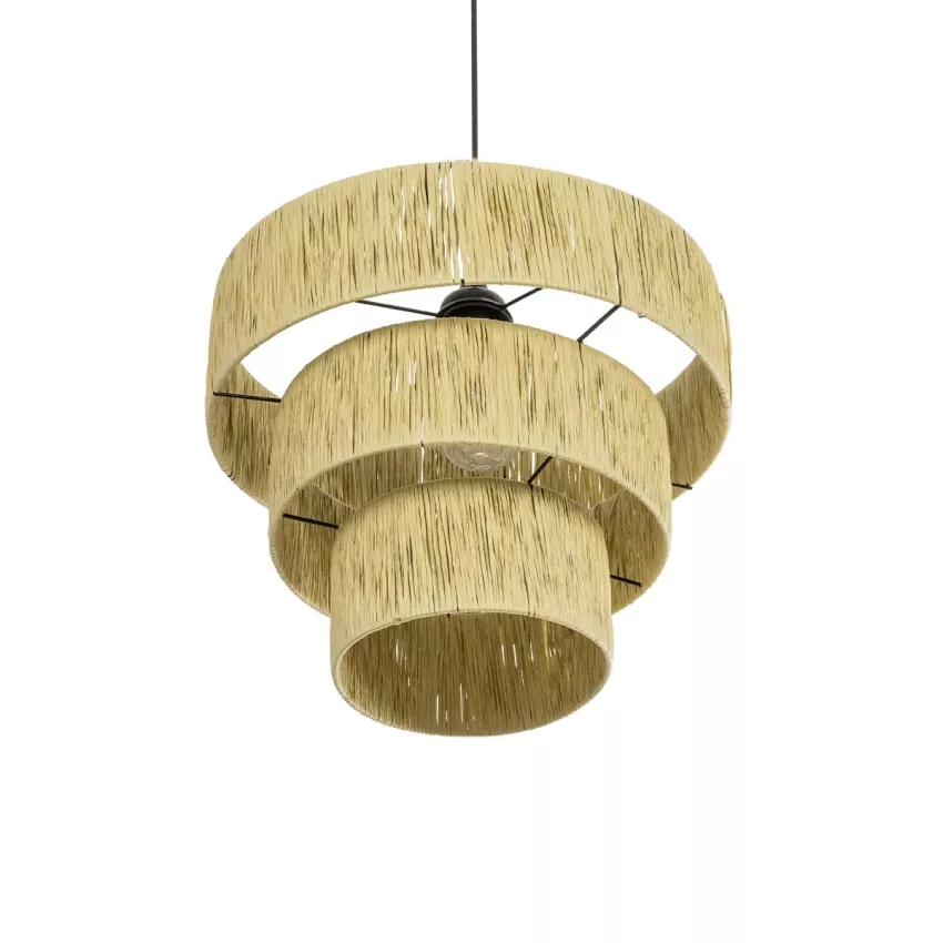 GLOBOSTAR® COROIN  Boho Κρεμαστό Φωτιστικό Οροφής με Ντουί 1 x E27 AC 220-240V IP20 - Μπεζ - M40 x Π40 x Υ35cm