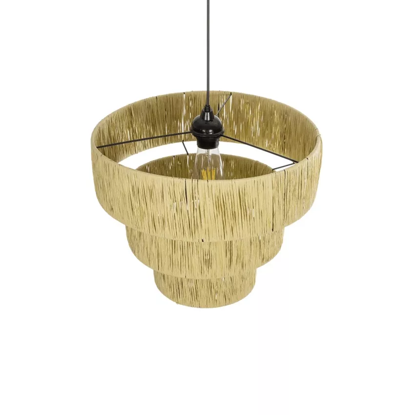 GLOBOSTAR® COROIN  Boho Κρεμαστό Φωτιστικό Οροφής με Ντουί 1 x E27 AC 220-240V IP20 - Μπεζ - M40 x Π40 x Υ35cm