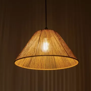 GLOBOSTAR® COROIN  Boho Κρεμαστό Φωτιστικό Οροφής με Ντουί 1 x E27 AC 220-240V IP20 - Μπεζ - M35 x Π35 x Υ21cm