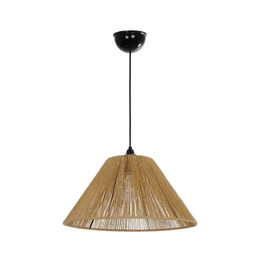 GLOBOSTAR® COROIN  Boho Κρεμαστό Φωτιστικό Οροφής με Ντουί 1 x E27 AC 220-240V IP20 - Μπεζ - M35 x Π35 x Υ21cm