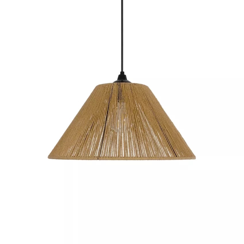 GLOBOSTAR® COROIN  Boho Κρεμαστό Φωτιστικό Οροφής με Ντουί 1 x E27 AC 220-240V IP20 - Μπεζ - M35 x Π35 x Υ21cm