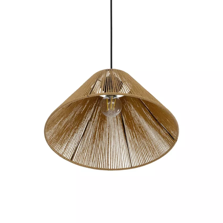 GLOBOSTAR® COROIN  Boho Κρεμαστό Φωτιστικό Οροφής με Ντουί 1 x E27 AC 220-240V IP20 - Μπεζ - M35 x Π35 x Υ21cm