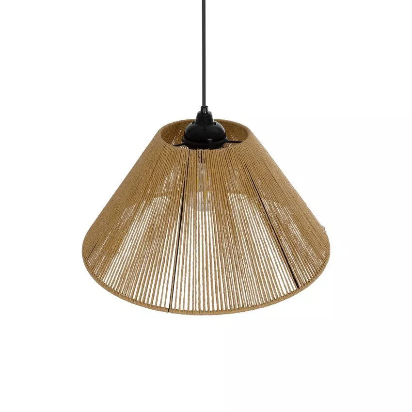 GLOBOSTAR® COROIN  Boho Κρεμαστό Φωτιστικό Οροφής με Ντουί 1 x E27 AC 220-240V IP20 - Μπεζ - M35 x Π35 x Υ21cm