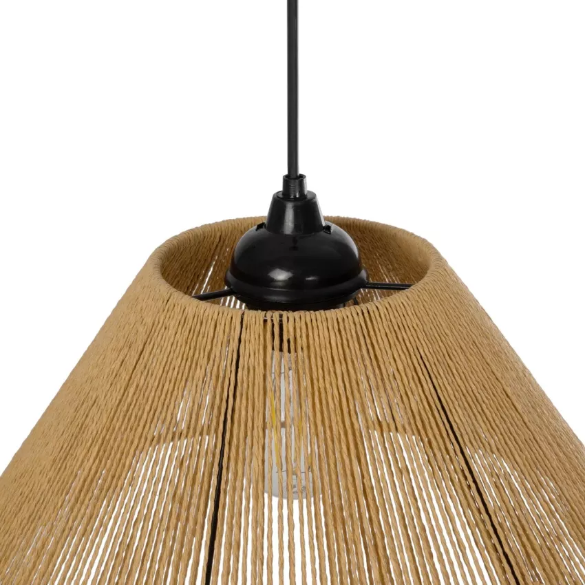 GLOBOSTAR® COROIN  Boho Κρεμαστό Φωτιστικό Οροφής με Ντουί 1 x E27 AC 220-240V IP20 - Μπεζ - M35 x Π35 x Υ21cm