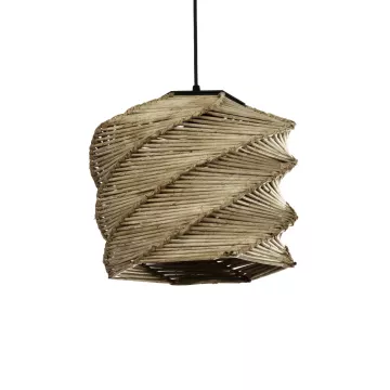 GLOBOSTAR® HUSLE  Boho Κρεμαστό Φωτιστικό Οροφής με Ντουί 1 x E27 AC 220-240V IP20 - Μπεζ - M30 x Π30 x Υ28cm