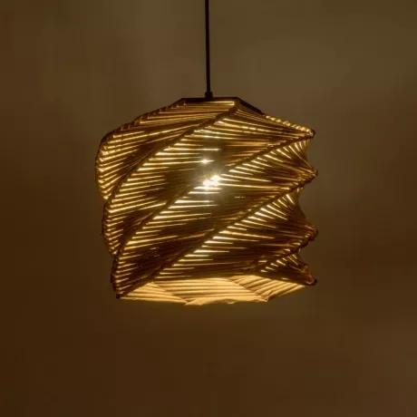 GLOBOSTAR® HUSLE  Boho Κρεμαστό Φωτιστικό Οροφής με Ντουί 1 x E27 AC 220-240V IP20 - Μπεζ - M30 x Π30 x Υ28cm