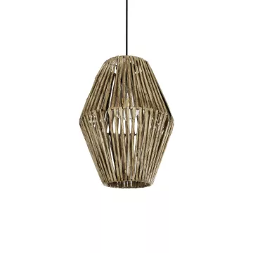 GLOBOSTAR® CASTILLO  Boho Κρεμαστό Φωτιστικό Οροφής με Ντουί 1 x E27 AC 220-240V IP20 - Μπεζ - M26 x Π26 x Υ36cm