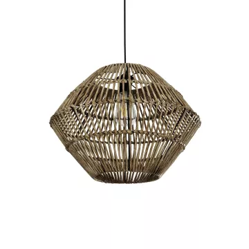 GLOBOSTAR® KEGEL  Boho Κρεμαστό Φωτιστικό Οροφής με Ντουί 1 x E27 AC 220-240V IP20 - Μπεζ - M46 x Π46 x Υ35cm