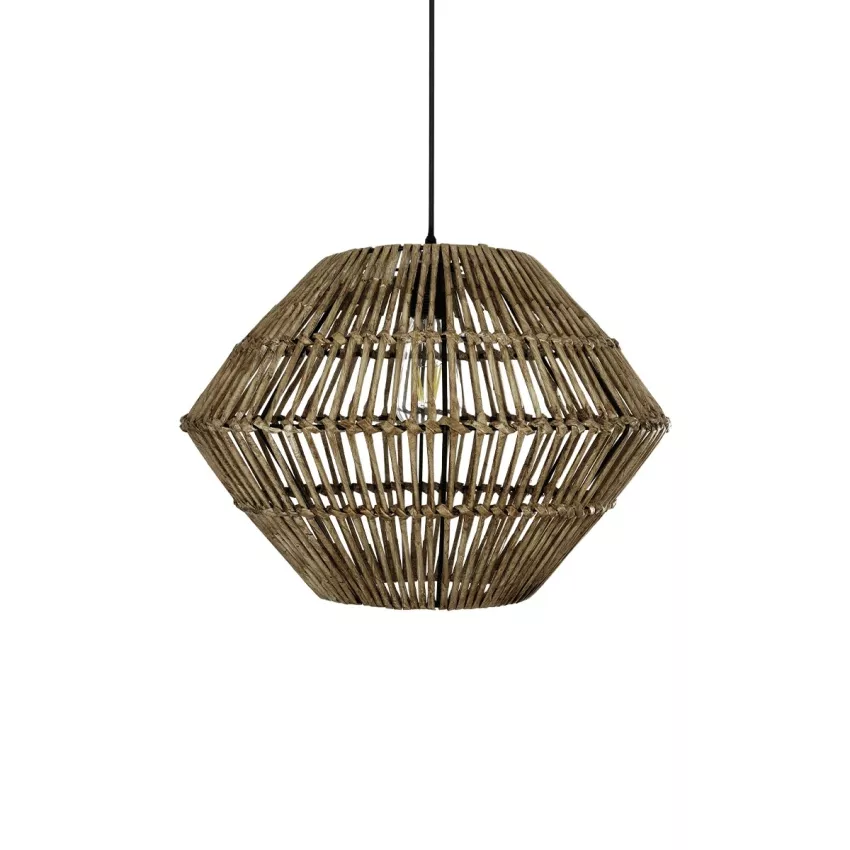 GLOBOSTAR® KEGEL  Boho Κρεμαστό Φωτιστικό Οροφής με Ντουί 1 x E27 AC 220-240V IP20 - Μπεζ - M46 x Π46 x Υ35cm