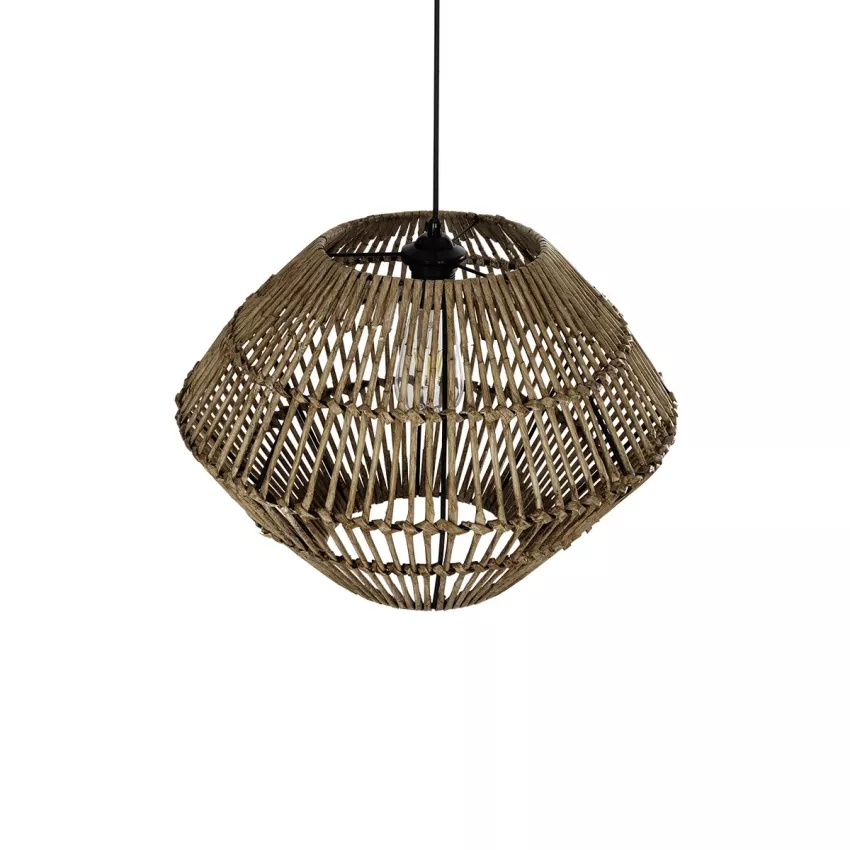 GLOBOSTAR® KEGEL  Boho Κρεμαστό Φωτιστικό Οροφής με Ντουί 1 x E27 AC 220-240V IP20 - Μπεζ - M46 x Π46 x Υ35cm