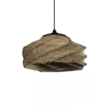 GLOBOSTAR® OLET  Boho Κρεμαστό Φωτιστικό Οροφής με Ντουί 1 x E27 AC 220-240V IP20 - Μπεζ - M38 x Π38 x Υ23cm