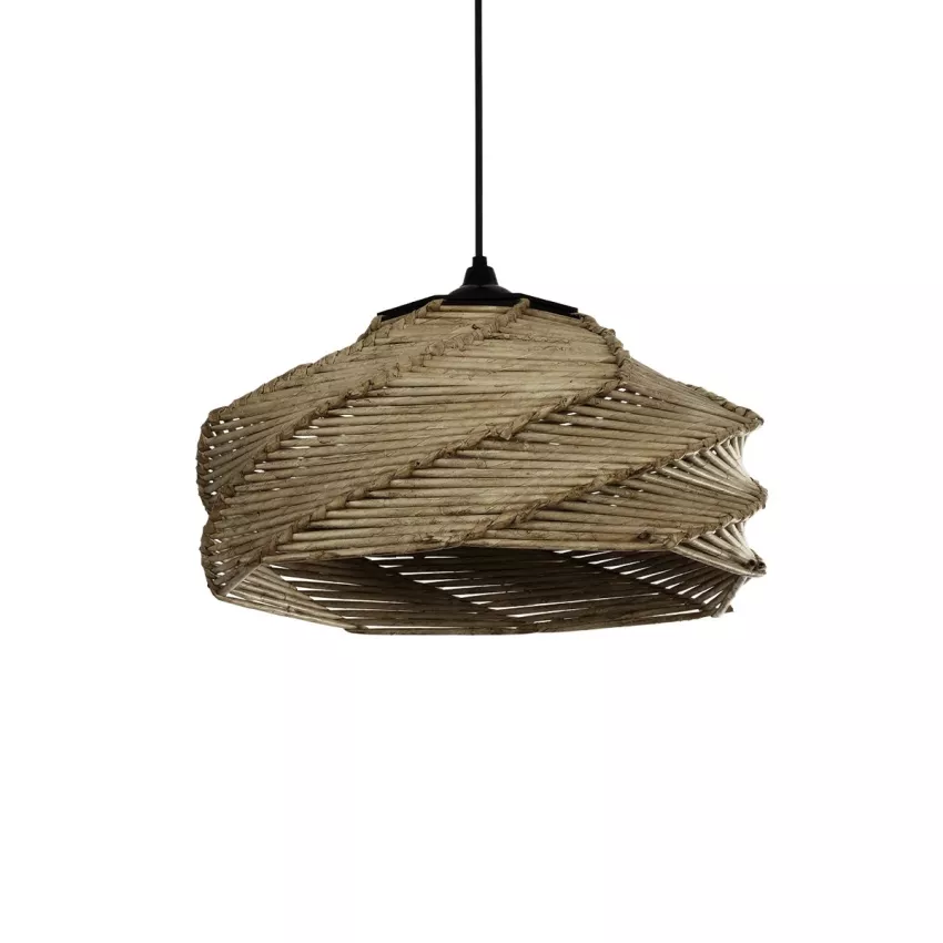 GLOBOSTAR® OLET  Boho Κρεμαστό Φωτιστικό Οροφής με Ντουί 1 x E27 AC 220-240V IP20 - Μπεζ - M38 x Π38 x Υ23cm