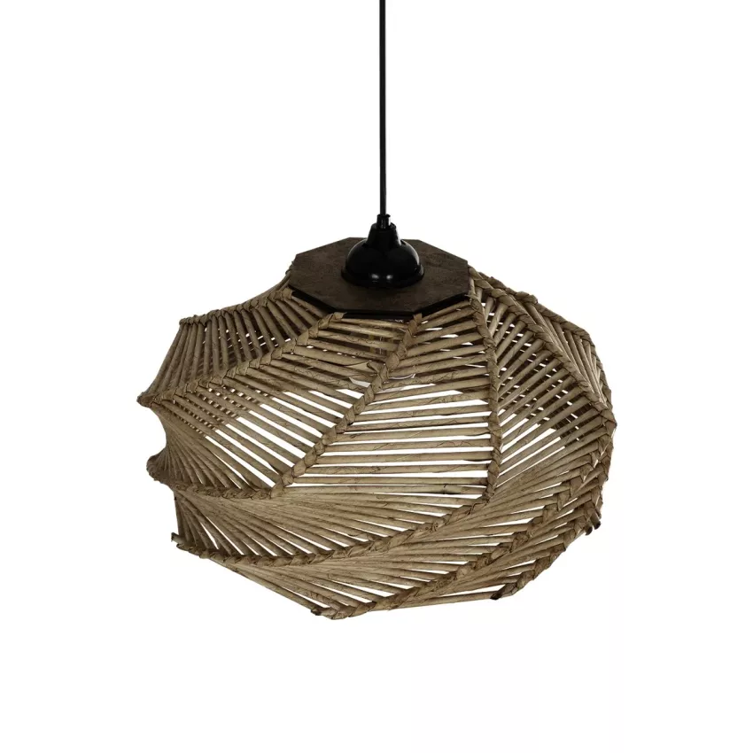 GLOBOSTAR® OLET  Boho Κρεμαστό Φωτιστικό Οροφής με Ντουί 1 x E27 AC 220-240V IP20 - Μπεζ - M38 x Π38 x Υ23cm