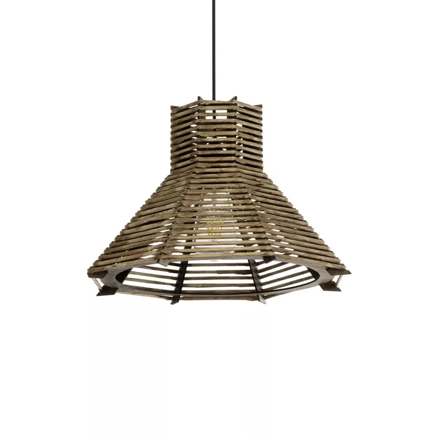 GLOBOSTAR® MEGALISTO  Boho Κρεμαστό Φωτιστικό Οροφής με Ντουί 1 x E27 AC 220-240V IP20 - Μπεζ - M40 x Π40 x Υ26cm