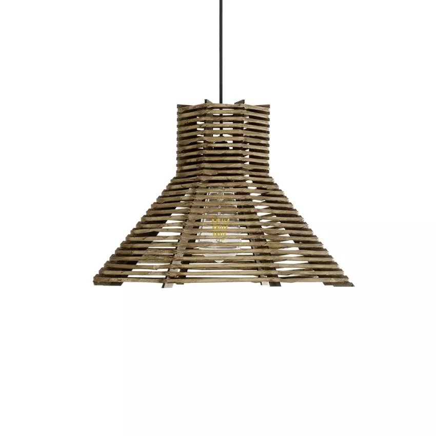 GLOBOSTAR® MEGALISTO  Boho Κρεμαστό Φωτιστικό Οροφής με Ντουί 1 x E27 AC 220-240V IP20 - Μπεζ - M40 x Π40 x Υ26cm