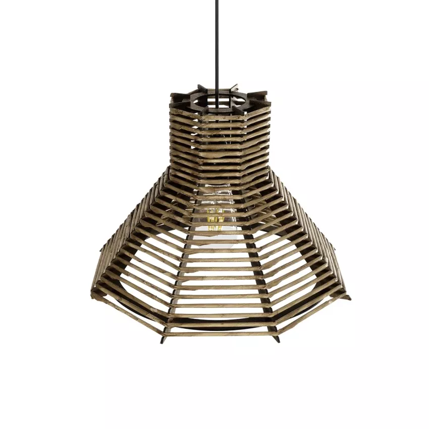 GLOBOSTAR® MEGALISTO  Boho Κρεμαστό Φωτιστικό Οροφής με Ντουί 1 x E27 AC 220-240V IP20 - Μπεζ - M40 x Π40 x Υ26cm