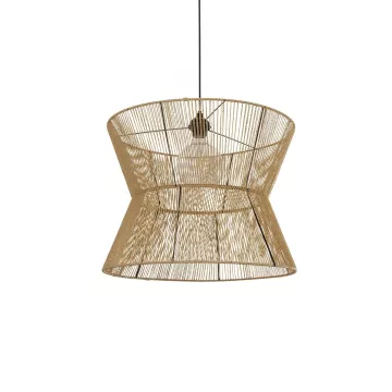 GLOBOSTAR® UPCONE  Boho Κρεμαστό Φωτιστικό Οροφής με Ντουί 1 x E27 AC 220-240V IP20 - Μπεζ - M50 x Π50 x 43cm