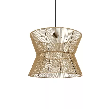 GLOBOSTAR® UPCONE  Boho Κρεμαστό Φωτιστικό Οροφής με Ντουί 1 x E27 AC 220-240V IP20 - Μπεζ - M50 x Π50 x 43cm