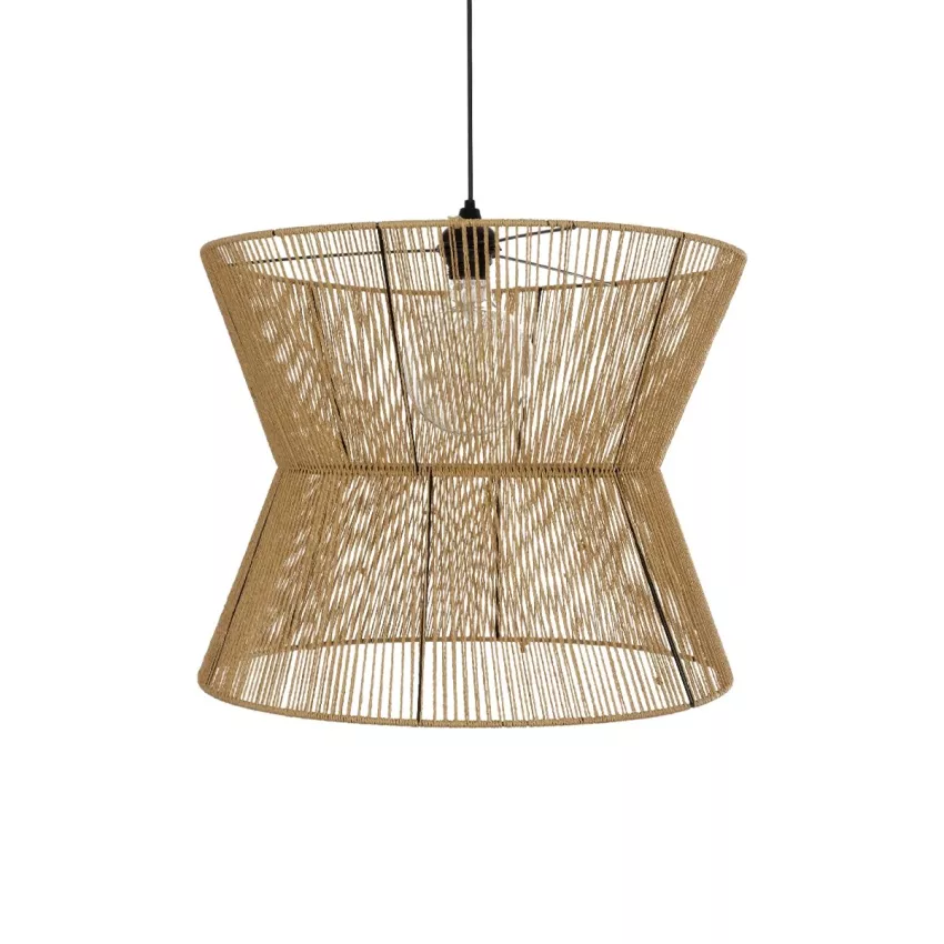 GLOBOSTAR® UPCONE  Boho Κρεμαστό Φωτιστικό Οροφής με Ντουί 1 x E27 AC 220-240V IP20 - Μπεζ - M50 x Π50 x 43cm